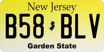 NJ license plate B58BLV