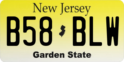 NJ license plate B58BLW
