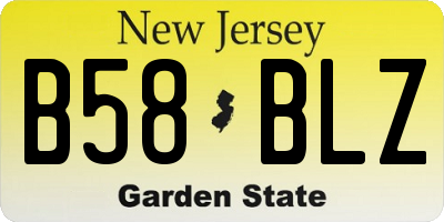 NJ license plate B58BLZ