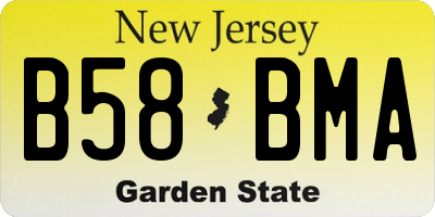 NJ license plate B58BMA