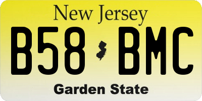 NJ license plate B58BMC