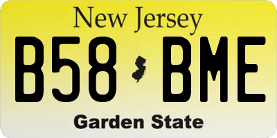NJ license plate B58BME