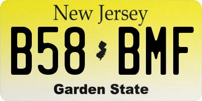 NJ license plate B58BMF