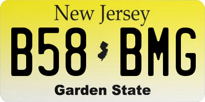 NJ license plate B58BMG