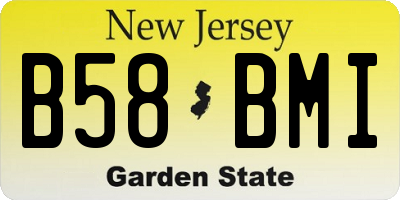 NJ license plate B58BMI