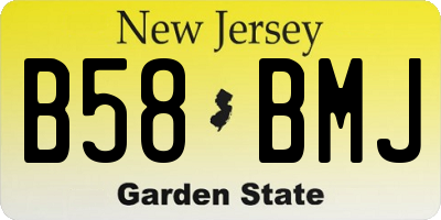 NJ license plate B58BMJ