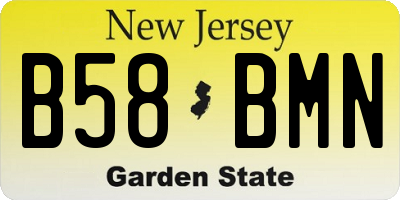 NJ license plate B58BMN