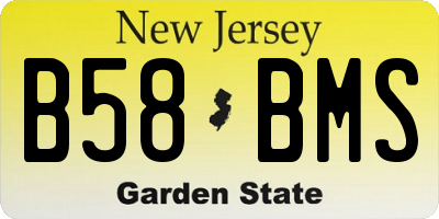 NJ license plate B58BMS