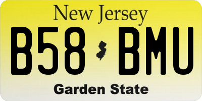 NJ license plate B58BMU