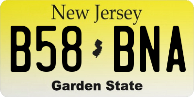NJ license plate B58BNA