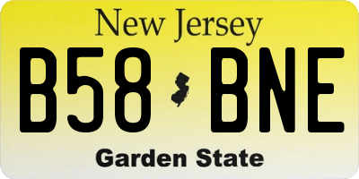 NJ license plate B58BNE