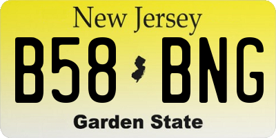 NJ license plate B58BNG