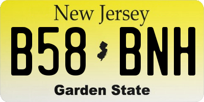 NJ license plate B58BNH