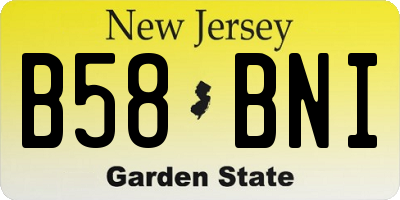 NJ license plate B58BNI