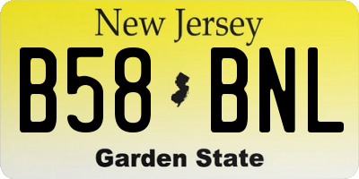 NJ license plate B58BNL