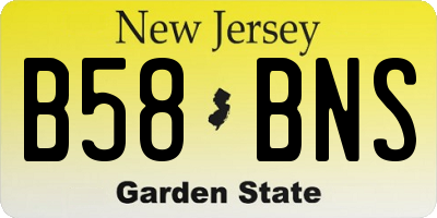 NJ license plate B58BNS