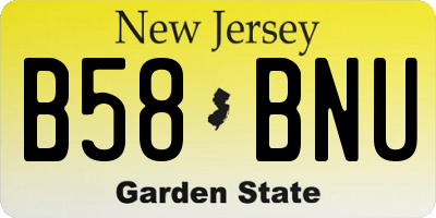 NJ license plate B58BNU