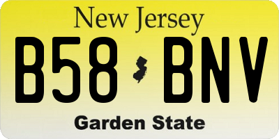 NJ license plate B58BNV