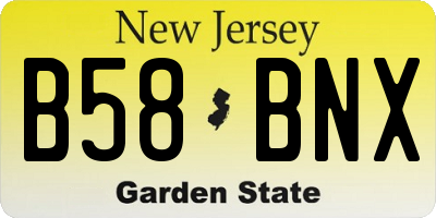 NJ license plate B58BNX