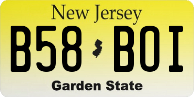 NJ license plate B58BOI