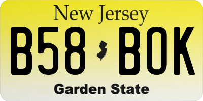 NJ license plate B58BOK