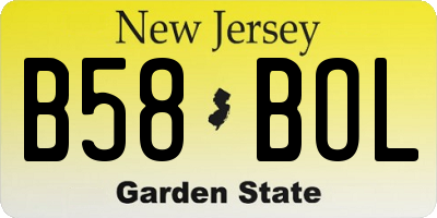 NJ license plate B58BOL