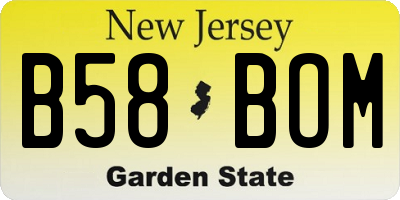NJ license plate B58BOM