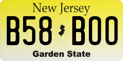 NJ license plate B58BOO