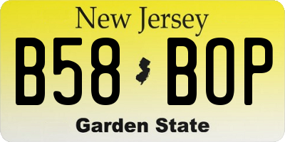 NJ license plate B58BOP