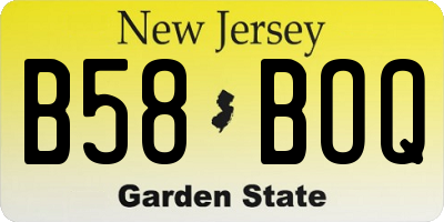NJ license plate B58BOQ