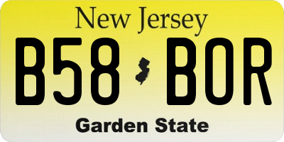 NJ license plate B58BOR