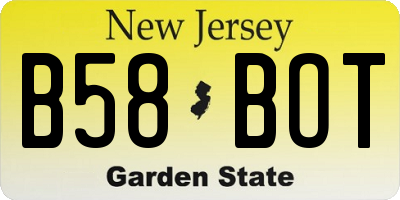 NJ license plate B58BOT