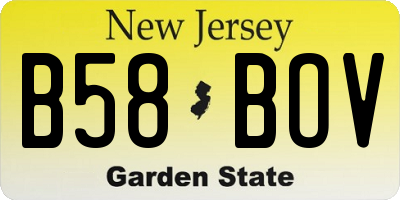 NJ license plate B58BOV