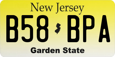 NJ license plate B58BPA
