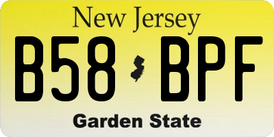 NJ license plate B58BPF