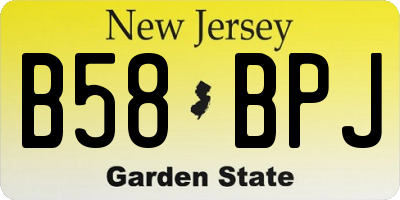NJ license plate B58BPJ