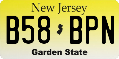 NJ license plate B58BPN