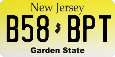 NJ license plate B58BPT