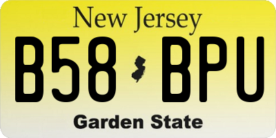 NJ license plate B58BPU