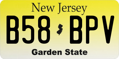 NJ license plate B58BPV