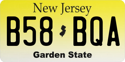 NJ license plate B58BQA