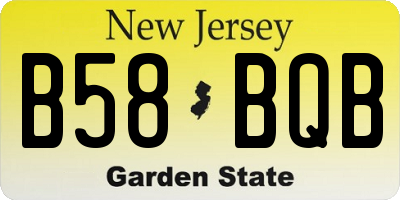 NJ license plate B58BQB