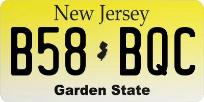 NJ license plate B58BQC