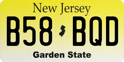 NJ license plate B58BQD