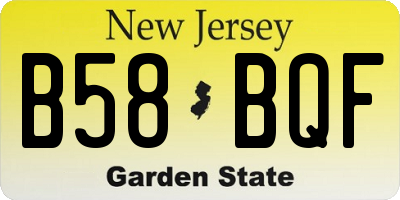 NJ license plate B58BQF