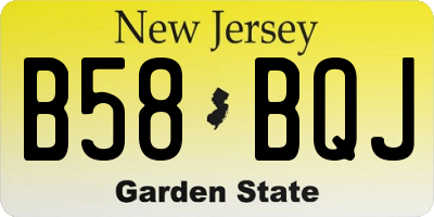 NJ license plate B58BQJ