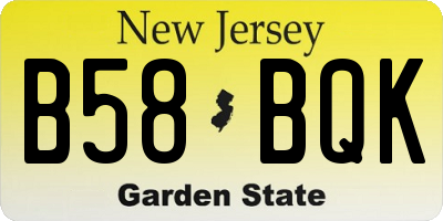 NJ license plate B58BQK