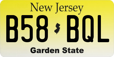 NJ license plate B58BQL