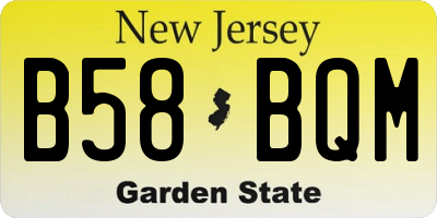 NJ license plate B58BQM