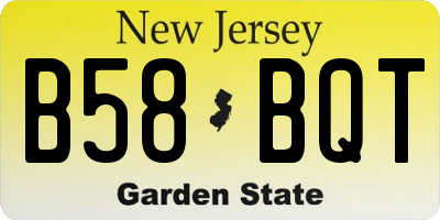 NJ license plate B58BQT